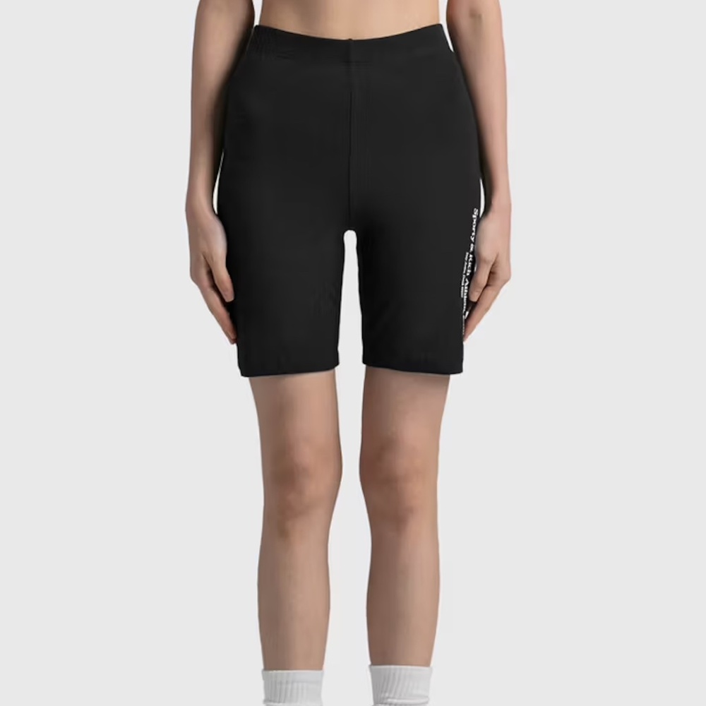 SPORTY & RICH Black Athletic Club Biker Shorts